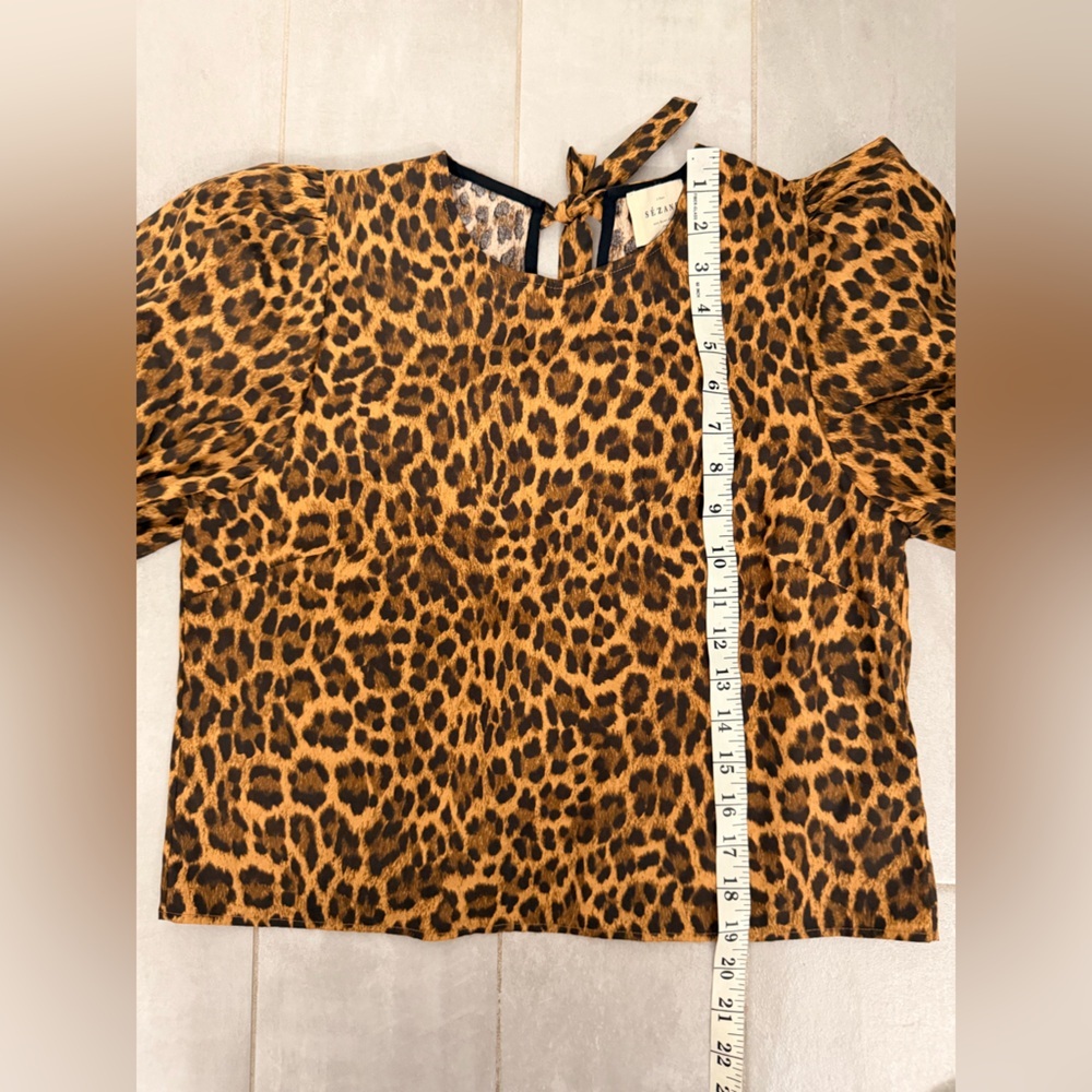 NWT Sezane Lorenz Leo Leopard Nevada Print Blouse Size US 4/FR36 - Picture 9 of 9